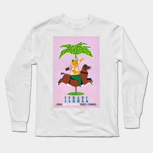 Vintage Travel Poster Israel Horseback Rider Long Sleeve T-Shirt